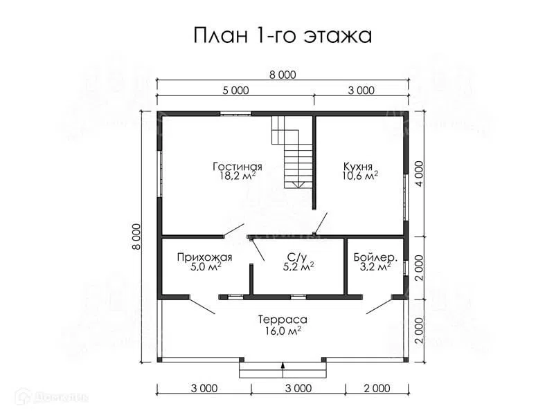 Проект дома Дом из проф бруса Д91 из материала Профилированный брус площадью
       82 м²,
       4 спальни,
       2 этажа