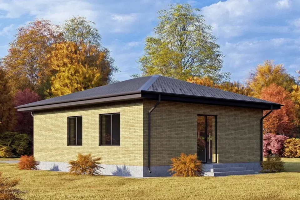 Проект дома Проект 56 из материала Кирпич площадью 
       75,4 м²,
       3 спальни,
       1 этаж