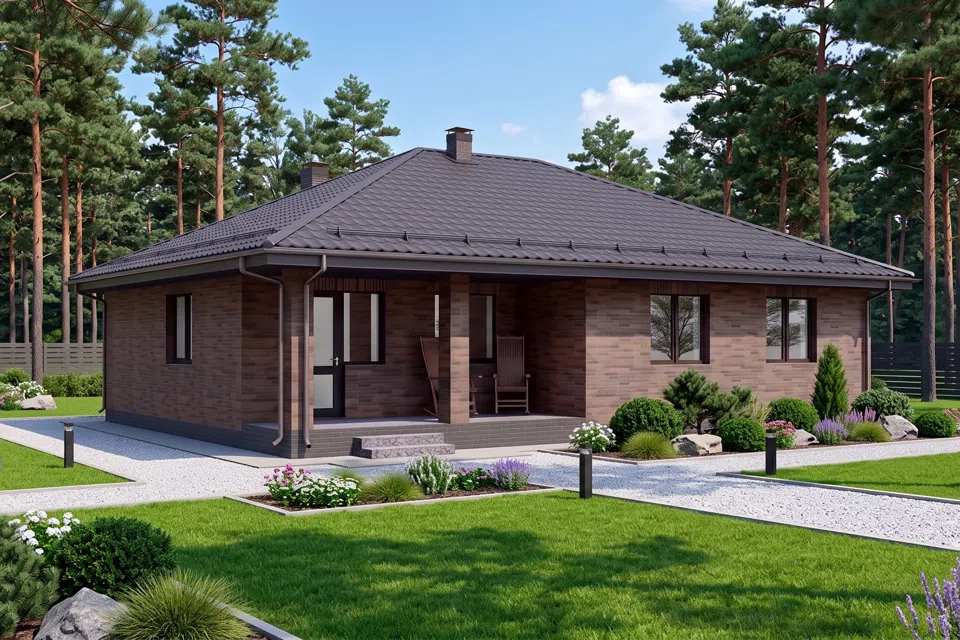 Проект дома Проект П 1-122 из материала Керамические блоки площадью
       121 м²,
       3 спальни,
       1 этаж