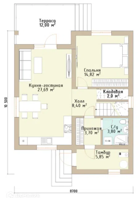Проект дома ВИРДЖИНИЯ из материала Газобетонные блоки площадью
       120 м²,
       4 спальни,
       2 этажа