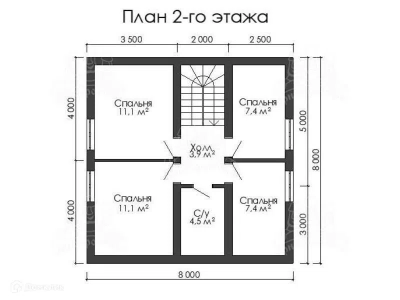 Проект дома Газобетонный дом по проекту ДП2 «Петергоф» из материала Газобетонные блоки площадью
       94 м²,
       5 спален,
       2 этажа
