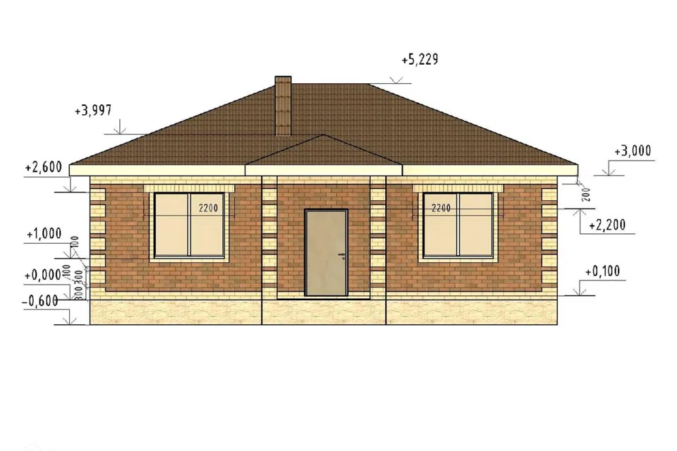 Проект дома Проект-1 из материала Кирпич площадью
       85,7 м²,
       2 спальни,
       1 этаж