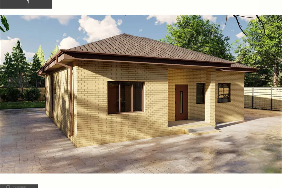 Проект дома Дом 1 из материала Кирпич площадью
104 м²,
3 спальни,
1 этаж