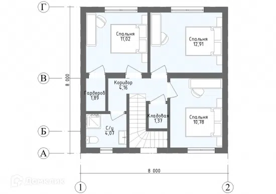 Проект дома Проект 18 из материала Полистиролбетон площадью
128 м²,
4 спальни,
2 этажа