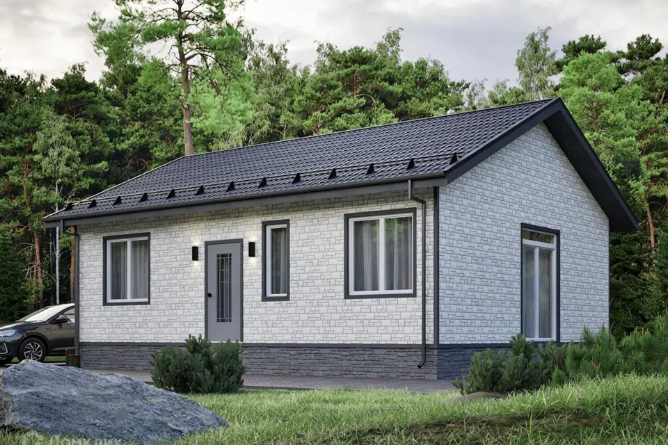 Проект дома P-H 1/9 из материала Каркасный дом площадью
71,84 м²,
2 спальни,
1 этаж