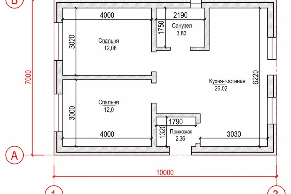 Проект дома Проект Мечта 56 из материала Газобетонные блоки площадью
       56,3 м²,
       2 спальни,
       1 этаж
