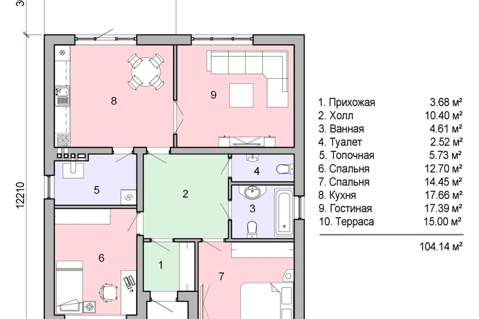 Проект дома Проект №376 из материала Газобетонные блоки площадью 
       89 м²,
       3 спальни,
       1 этаж