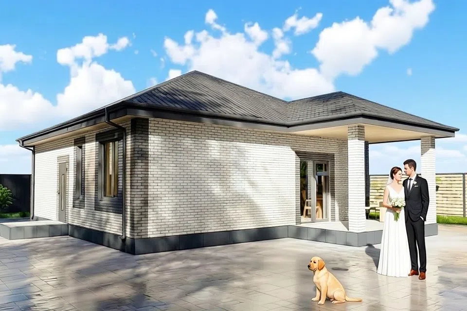 Проект дома Молодоженам из материала Кирпич площадью
       134 м²,
       3 спальни,
       1 этаж