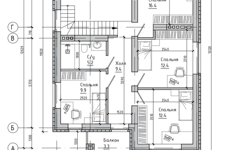 Проект дома BH 159 из материала Керамические блоки площадью
       156 м²,
       5 спален,
       2 этажа