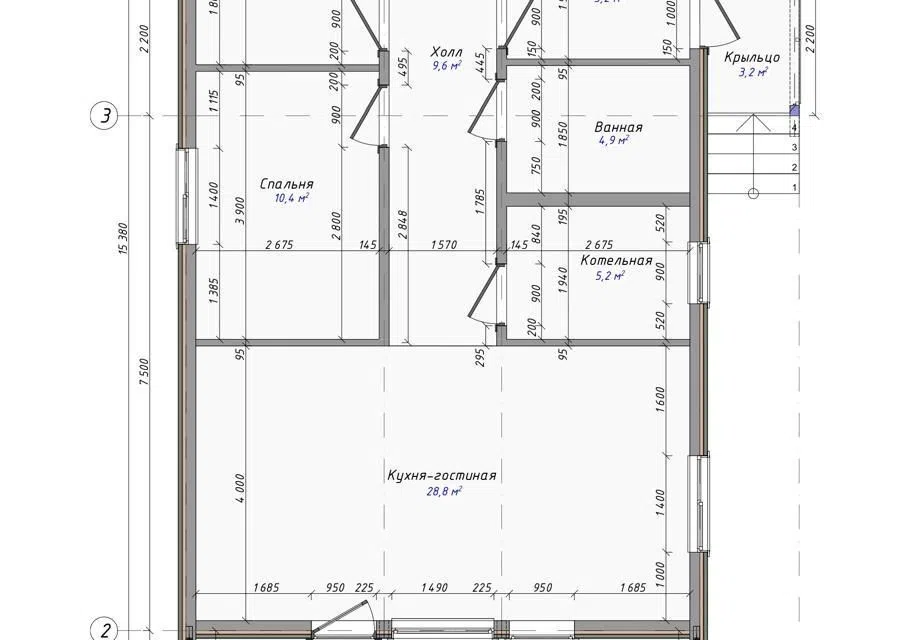 Проект дома Барн 108 из материала Каркасный дом площадью
       90 м²,
       3 спальни,
       1 этаж