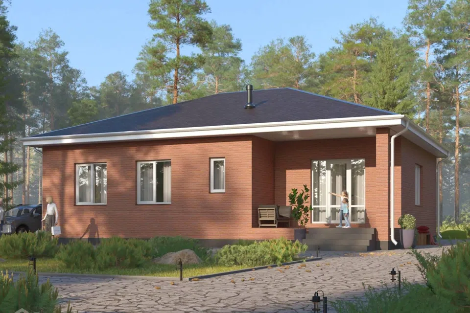 Проект дома Проект-12 из материала Кирпич площадью
       111 м²,
       3 спальни,
       1 этаж