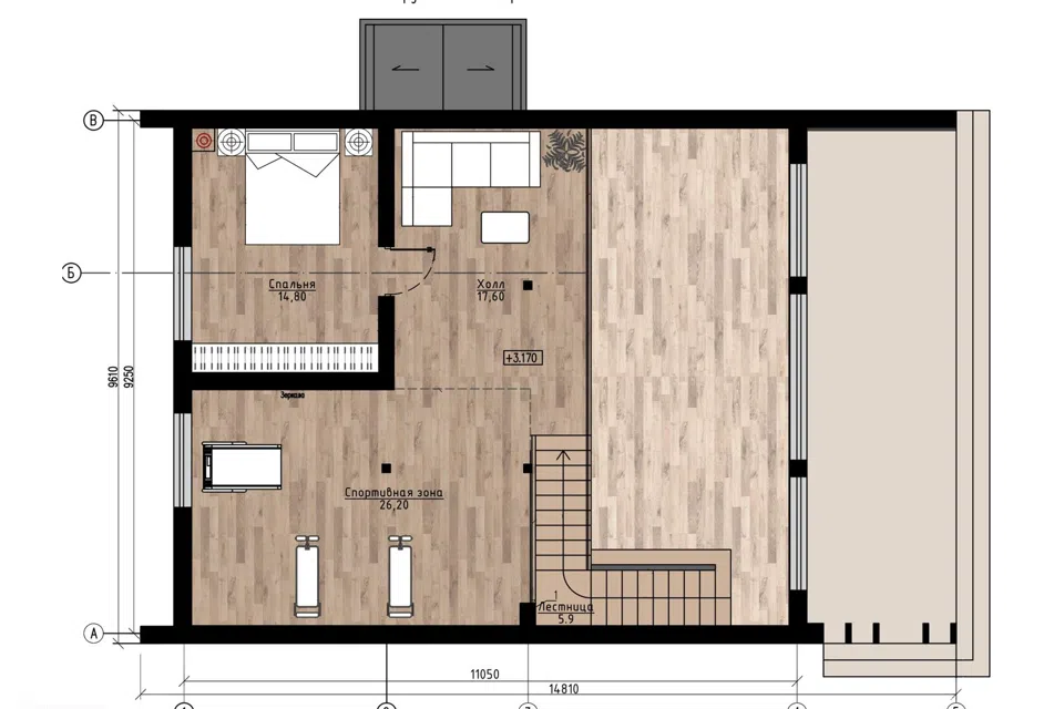 Проект дома BarnHouse210 из материала Каркасный дом площадью
       210 м²,
       2 спальни,
       2 этажа