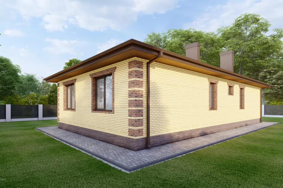 Проект дома Проект 154 из материала Кирпич площадью
119,15 м²,
3 спальни,
1 этаж