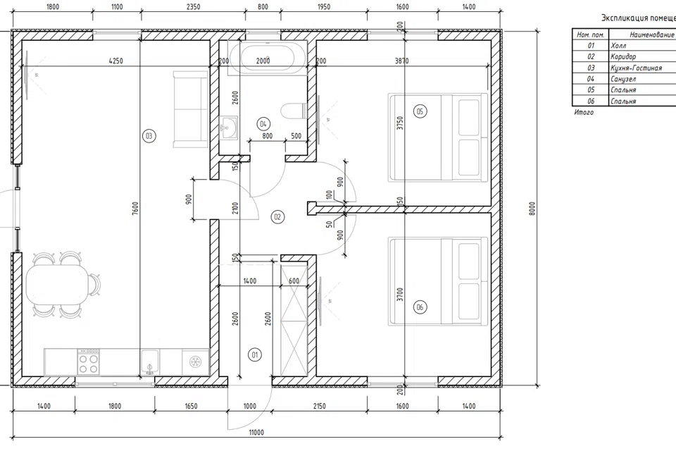 Проект дома Проект 143 из материала Кирпич площадью
76,55 м²,
2 спальни,
1 этаж