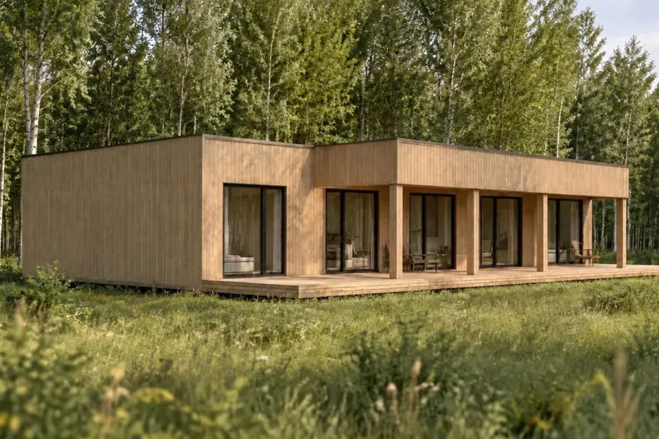 Проект дома Скаут 87 из материала Каркасный дом площадью
       141,5 м²,
       3 спальни,
       1 этаж