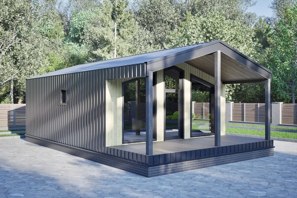 Проект дома Пятница из материала Модульный дом площадью
       61,69 м²,
       2 спальни,
       1 этаж