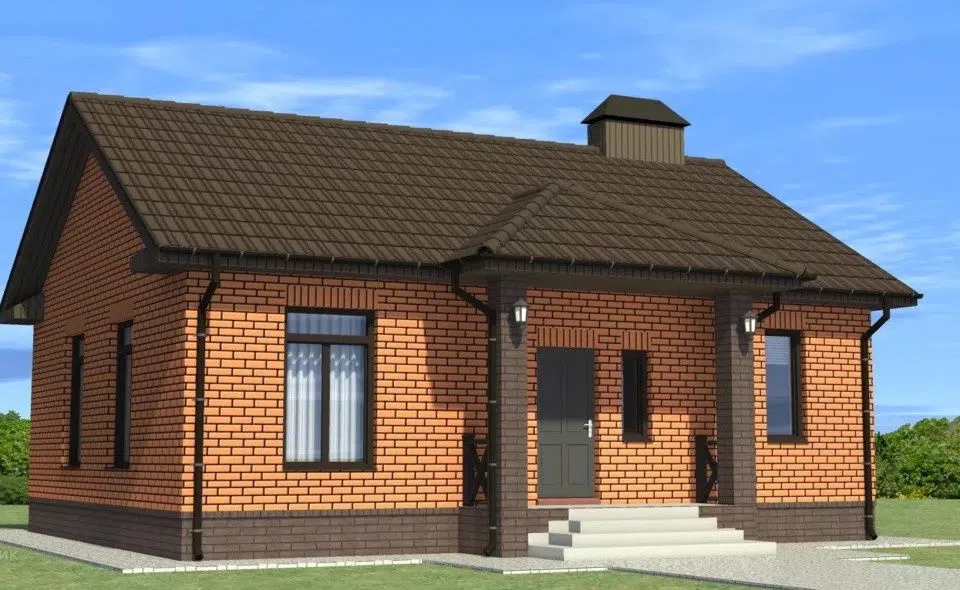 Проект дома проект 90м2 из материала Кирпич площадью
90 м²,
3 спальни,
1 этаж