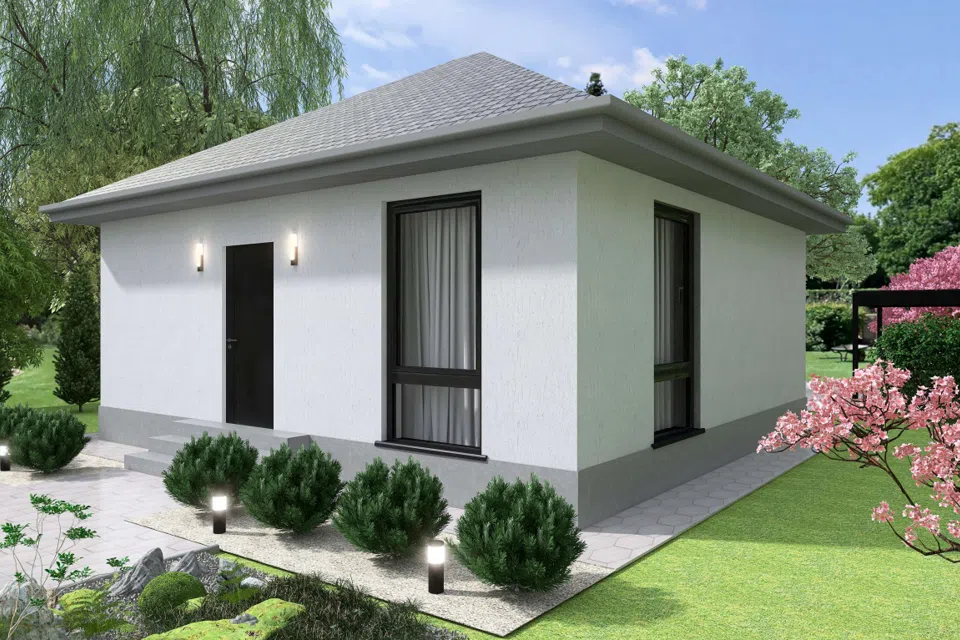 Проект дома Проект 49 из материала Кирпич площадью
       48,55 м²,
       2 спальни,
       1 этаж