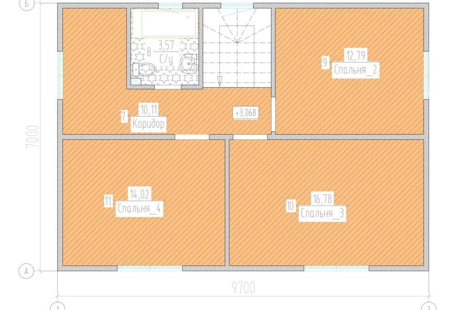 Проект дома Классика 135,8 из материала SIP-панели площадью 
       124,5 м²,
       4 спальни,
       2 этажа