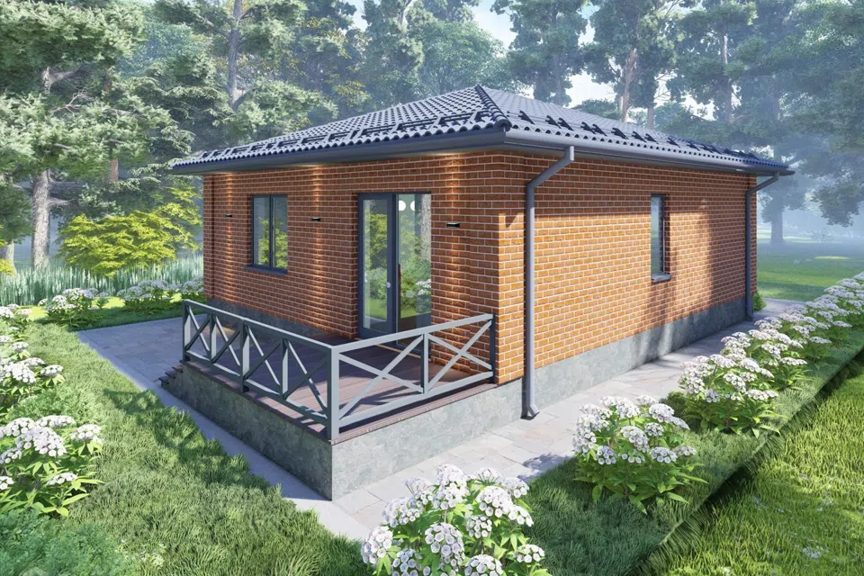 Проект дома Аста из материала Кирпич площадью 
       87 м²,
       3 спальни,
       1 этаж