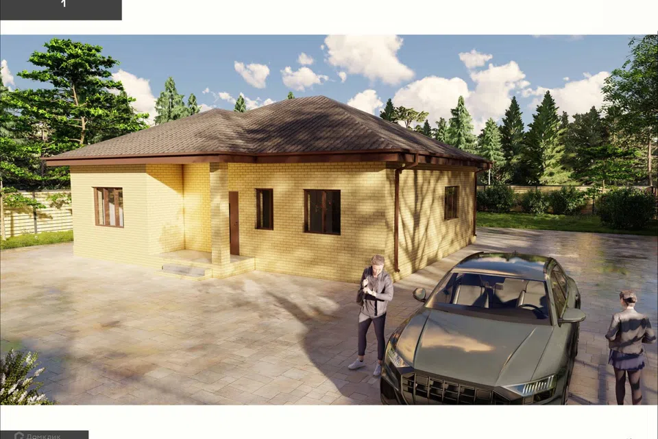 Проект дома Дом 1 из материала Кирпич площадью
104 м²,
3 спальни,
1 этаж