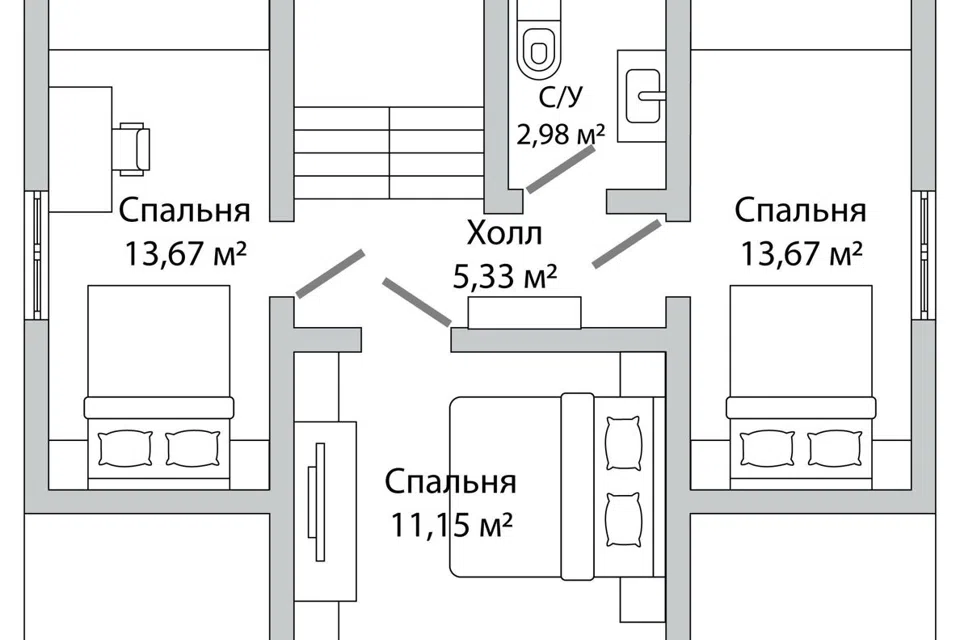 Проект дома Хонка из материала Каркасный дом площадью
109 м²,
3 спальни,
2 этажа