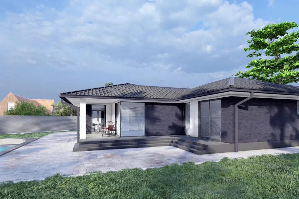 Проект дома Дом 4 из материала Кирпич площадью
       152 м²,
       4 спальни,
       1 этаж