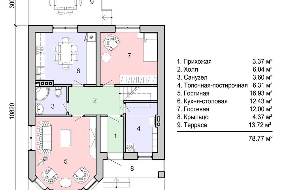 Проект дома Проект №60 из материала Кирпич площадью 
       129 м²,
       5 спален,
       2 этажа