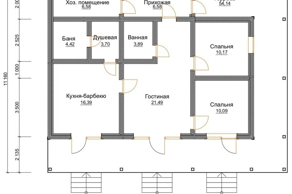 Проект дома ДК 145 из материала Каркасный дом площадью
       137,4 м²,
       2 спальни,
       1 этаж