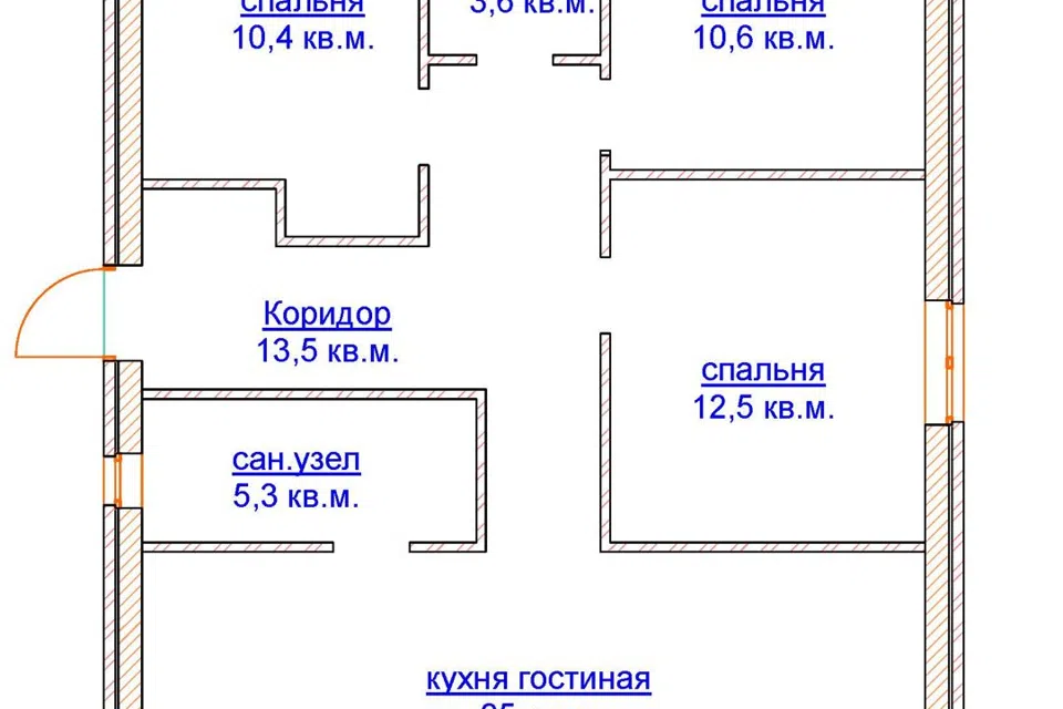 Проект дома 015 жилой дом из материала Газобетонные блоки площадью 
       83,6 м²,
       3 спальни,
       1 этаж