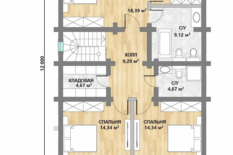 Проект дома Майский из материала Оцилиндрованное бревно площадью
       212 м²,
       4 спальни,
       2 этажа