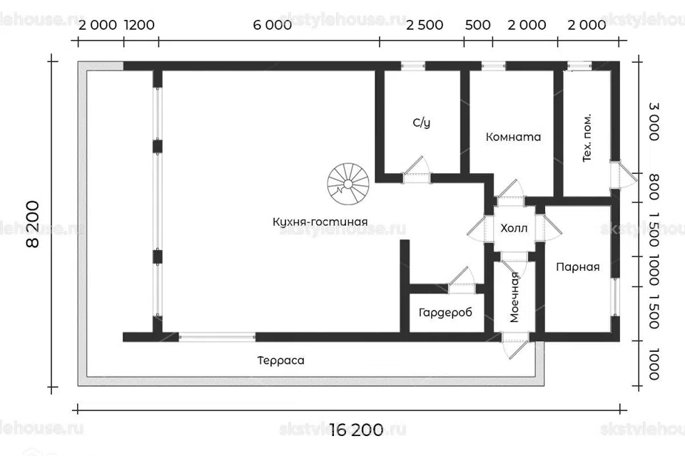 Проект дома Каркасный дом BARN 5.0 из материала Каркасный дом площадью
190 м²,
2 спальни,
2 этажа