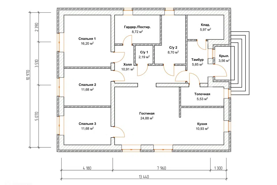 Проект дома ДГ 109 из материала Газосиликатные блоки площадью
       128,13 м²,
       3 спальни,
       1 этаж