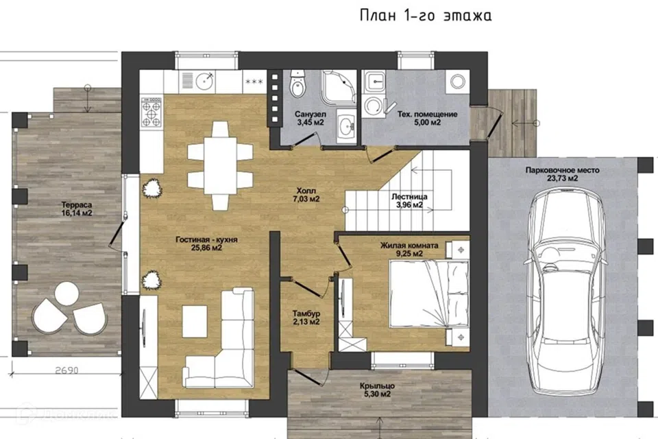 Проект дома КВ-2-140В из материала Газобетонные блоки площадью
       140 м²,
       4 спальни,
       2 этажа