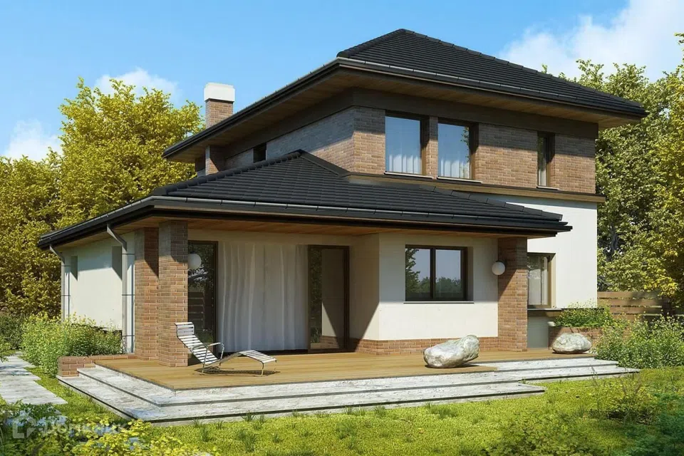 Проект дома Ван Гог из материала Каркасный дом площадью
161,58 м²,
4 спальни,
2 этажа