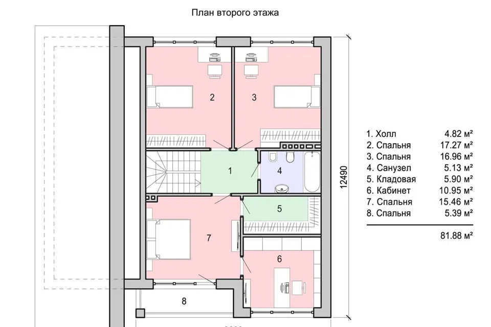 Проект дома Проект №89 из материала Кирпич площадью
224 м²,
4 спальни,
2 этажа