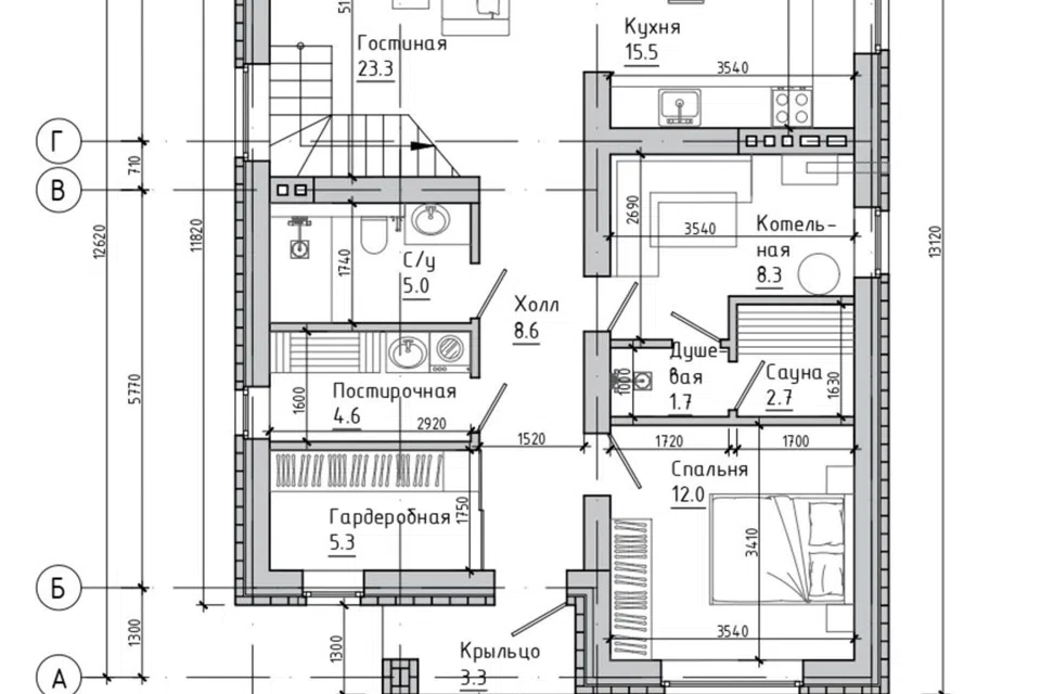 Проект дома BH 159 из материала Керамические блоки площадью
       156 м²,
       5 спален,
       2 этажа