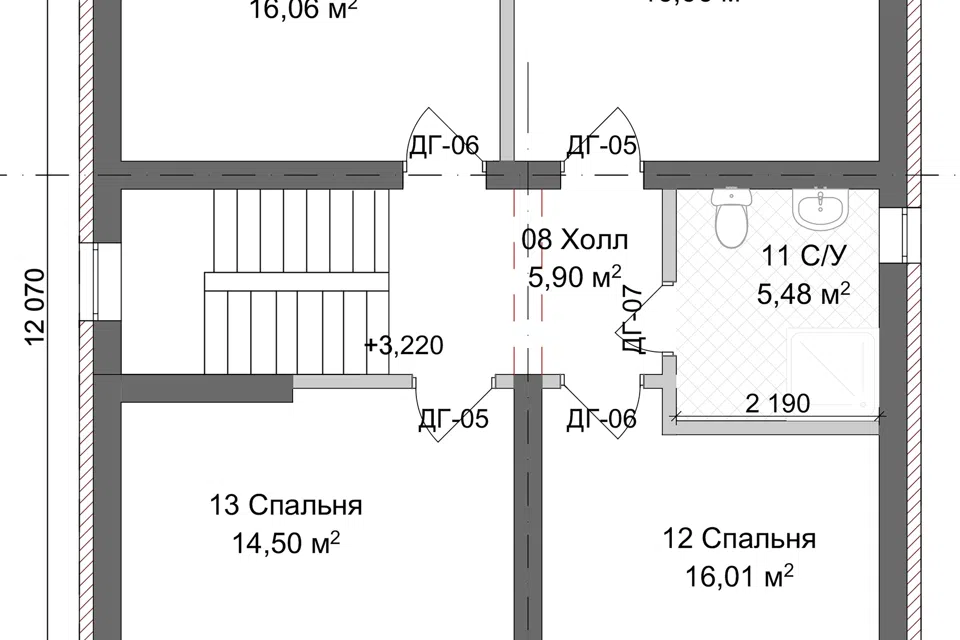 Проект дома Романовский из материала Газосиликатные блоки площадью
       160 м²,
       5 спален,
       2 этажа