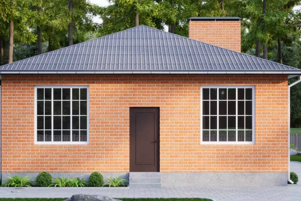 Проект дома проект дом 80м2 из материала Кирпич площадью
80 м²,
2 спальни,
1 этаж