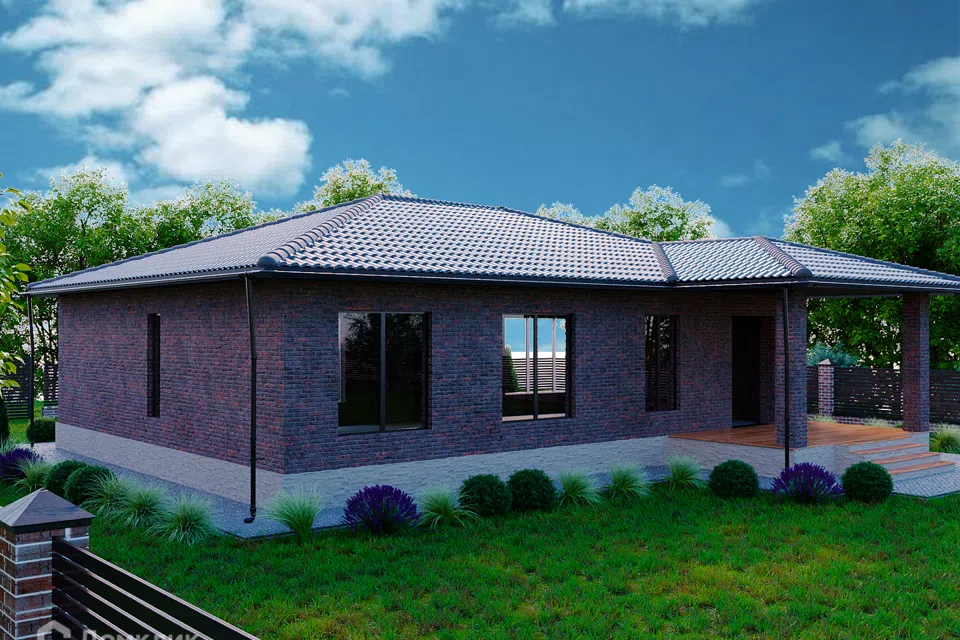 Проект дома Черепаха из материала Кирпич площадью
       140 м²,
       3 спальни,
       1 этаж