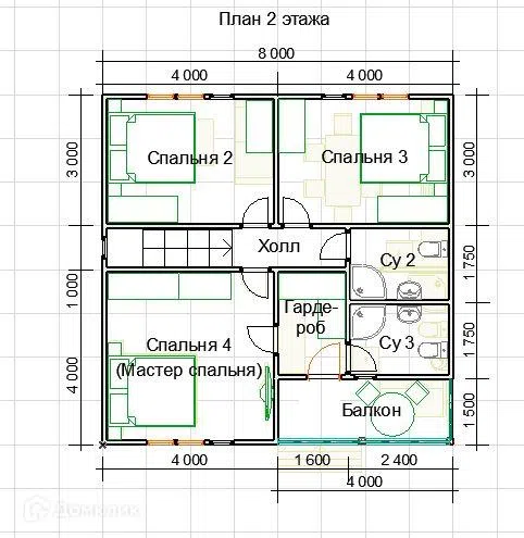 Проект дома ДК-60 из материала Каркасный дом площадью
128 м²,
4 спальни,
2 этажа