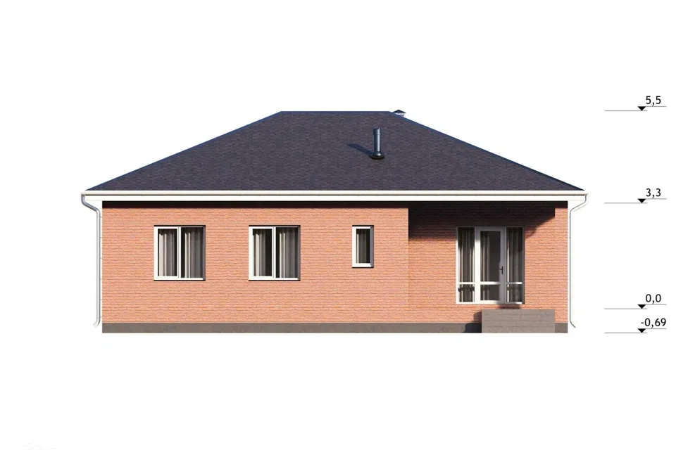Проект дома Проект-12 из материала Кирпич площадью
       111 м²,
       3 спальни,
       1 этаж