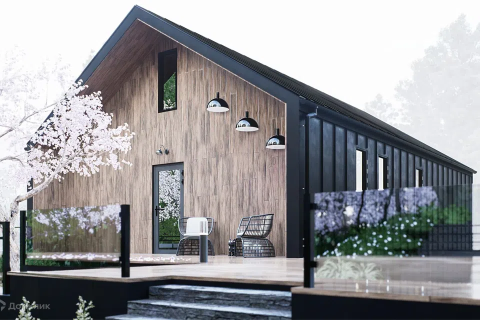 Проект дома Барн из материала SIP-панели площадью
96 м²,
2 спальни,
2 этажа
