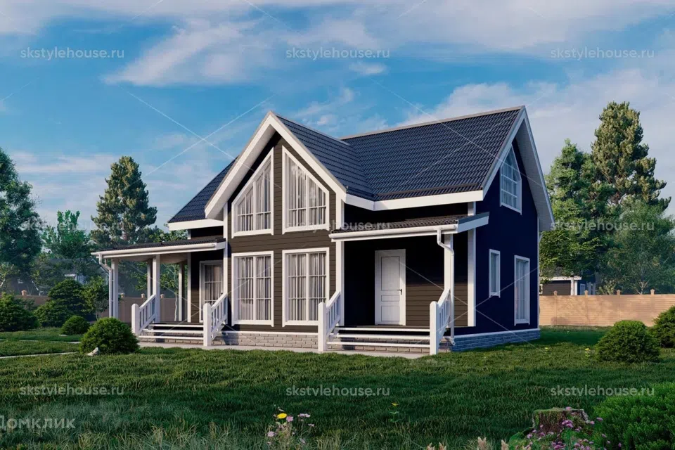 Проект дома Карскасный дом Сканди House из материала Каркасный дом площадью
130 м²,
4 спальни,
2 этажа