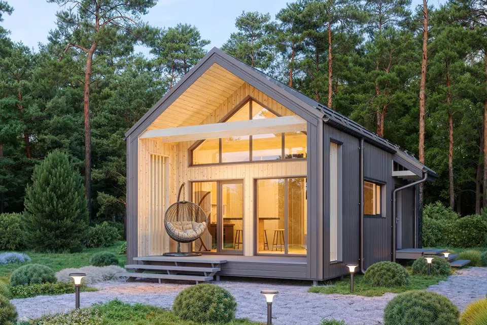 Проект дома TinyHaus К77 (лофт) из материала Каркасный дом площадью
68 м²,
2 спальни,
2 этажа