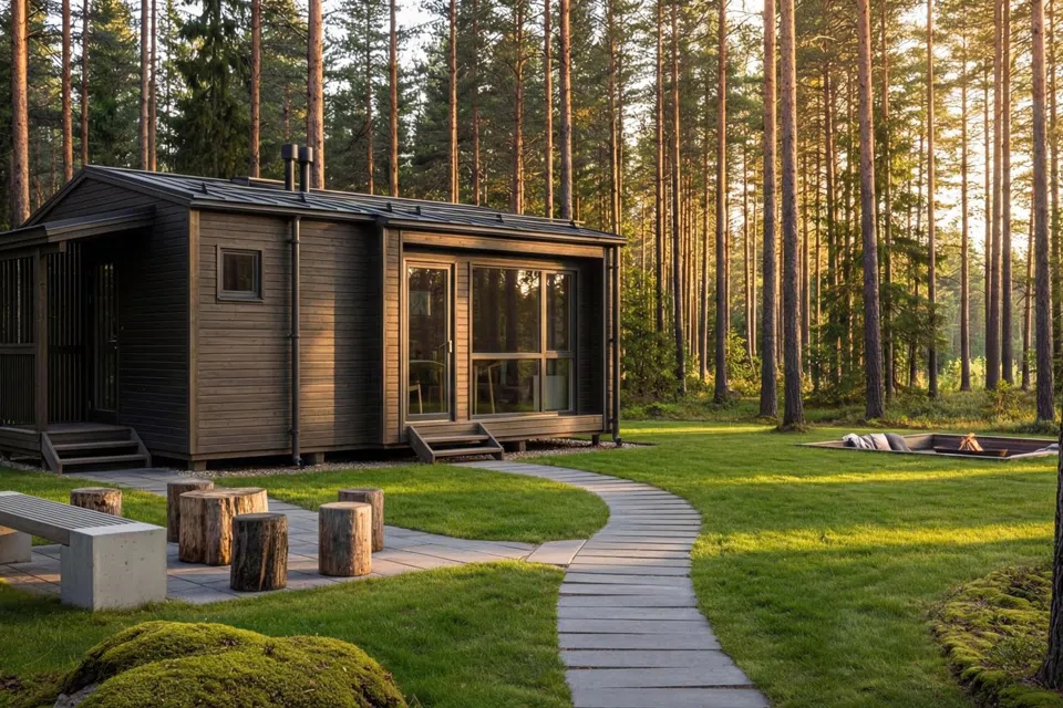 Проект дома Прогресс К32 из материала Каркасный дом площадью
       27 м²,
       2 спальни,
       1 этаж
