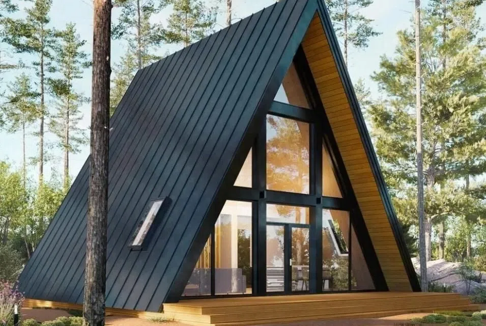 Проект дома Каркасный дом в стиле A-FRAME 1.2 из материала Каркасный дом площадью
97 м²,
2 спальни,
2 этажа