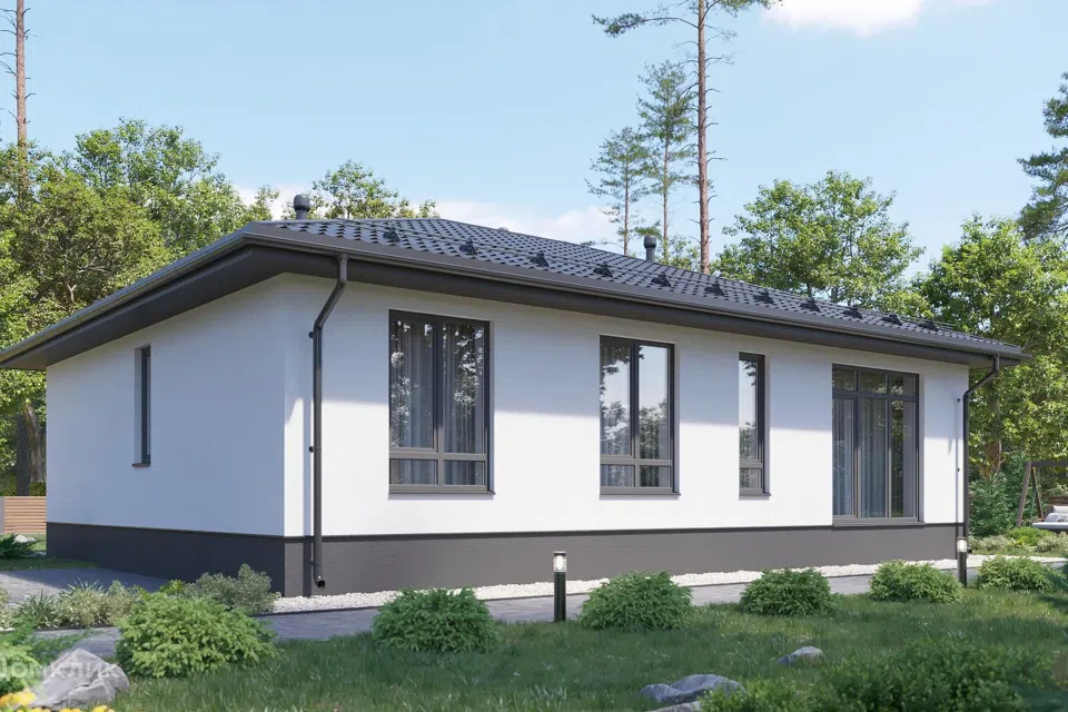 Проект дома КВ-1-100В из материала Газобетонные блоки площадью
       100 м²,
       3 спальни,
       1 этаж