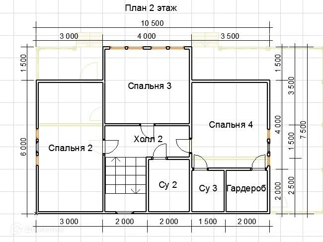Проект дома ДК-131 из материала Каркасный дом площадью
166,5 м²,
4 спальни,
2 этажа
