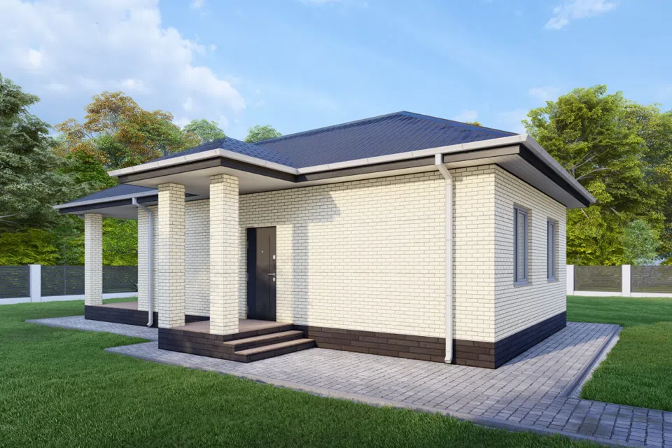 Проект дома Проект 160 из материала Кирпич площадью
55,14 м²,
2 спальни,
1 этаж
